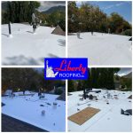 This is a roof replacement for the top of an old home in The Avenues in Salt Lake City, UT. The owners were having a lot of problems with leaks around the edges of the flat roof. We installed a new taper system so the roof would drain properly, and then a new TPO membrane roof.