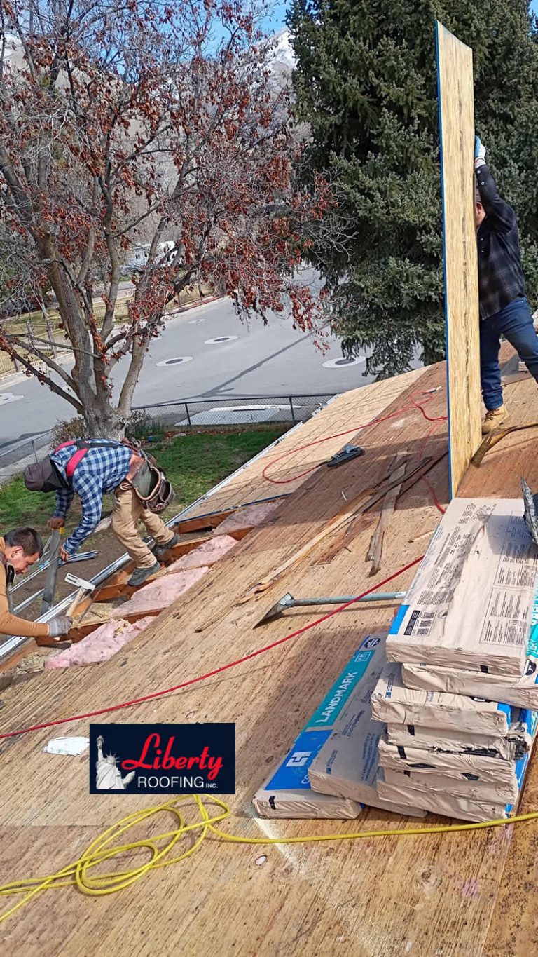 This is a roof replacement for Millennial Properties in Springville. We removed three layers of old roofing, replaced several pieces of rotten plywood, and installed new architectural asphalt shingles.