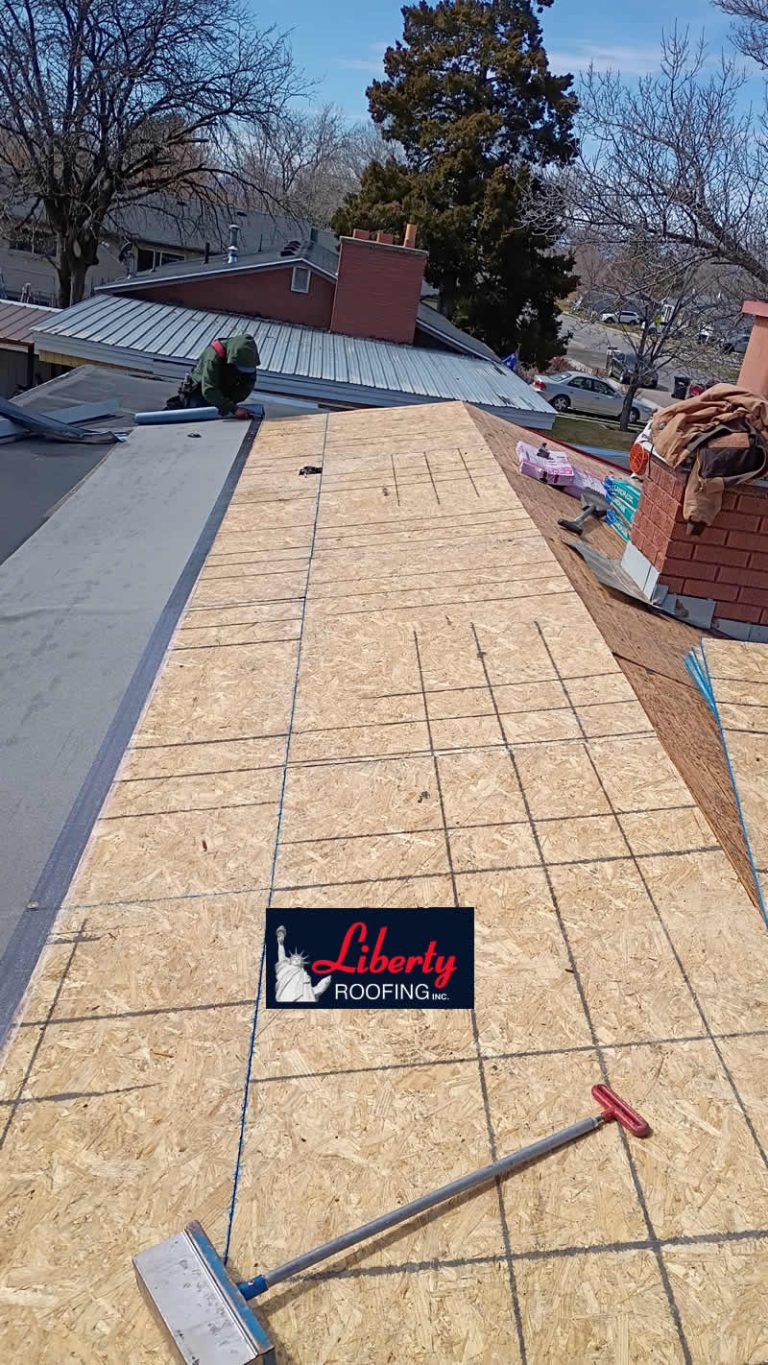 This is a roof replacement for Millennial Properties in Springville. We removed three layers of old roofing, replaced several pieces of rotten plywood, and installed new architectural asphalt shingles.