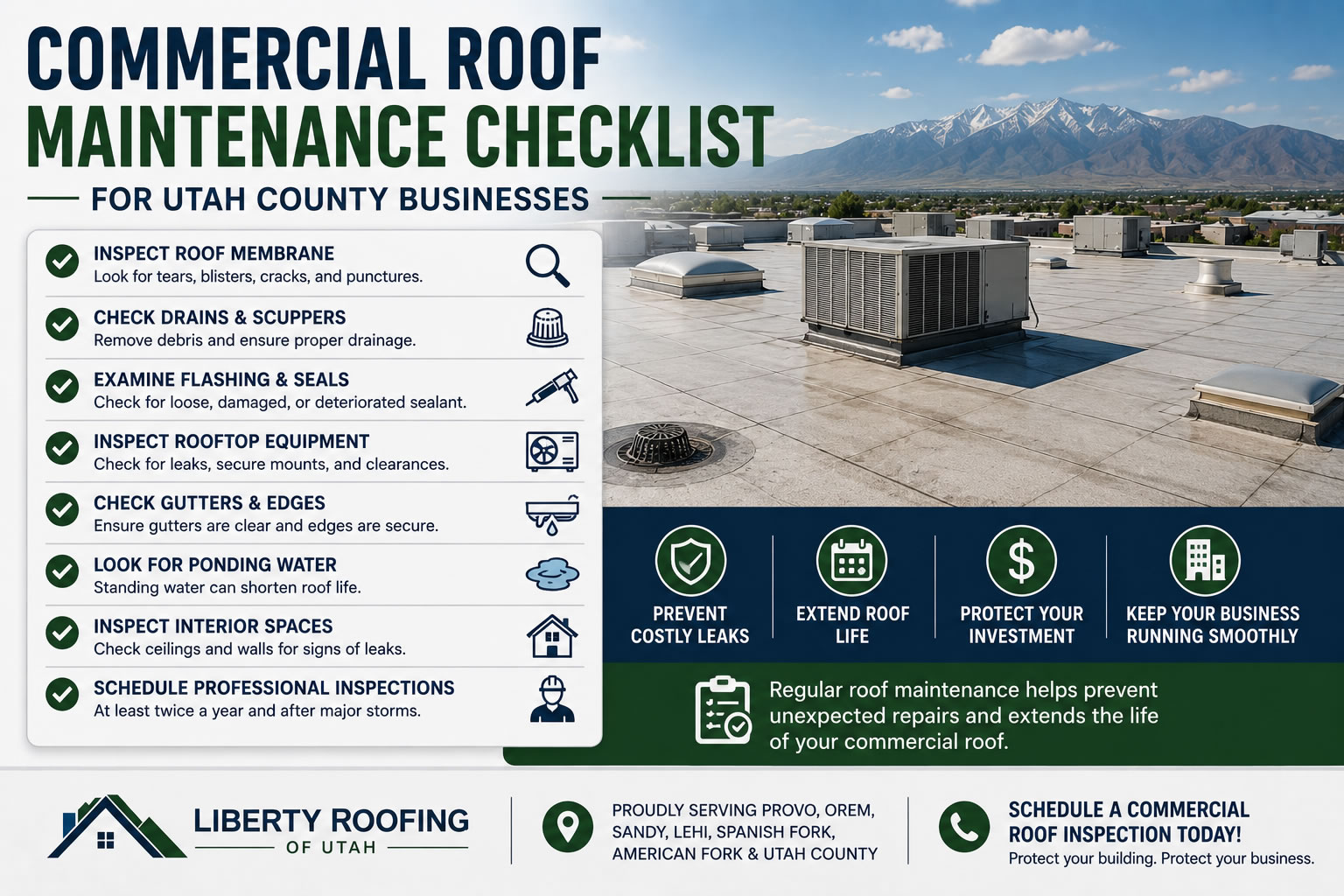 commercial-roof-maintenance-checklist-utah-county.jpg" alt="Commercial roof maintenance checklist for Utah County businesses showing key roof inspection and maintenance tasks
