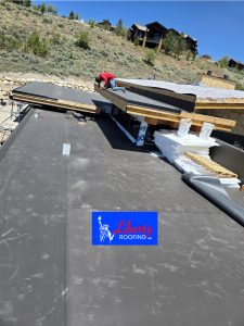 GAF bronze 60 mil TPO roof installed on luxury new construction home near Park City Utah